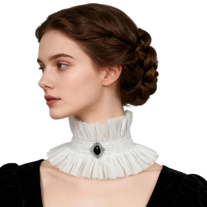 Lace Victorian Stand Collar Fashion Ruffle Collar Masquerades Party Dressingup Y166