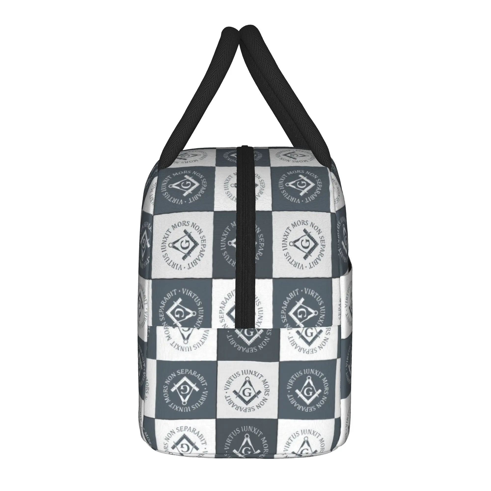 Freemason Gold Square Masonic Insulated Lunch Bag Thermal Bag Reusable,Meal Container  Large Tote Lunch Box School  Travel