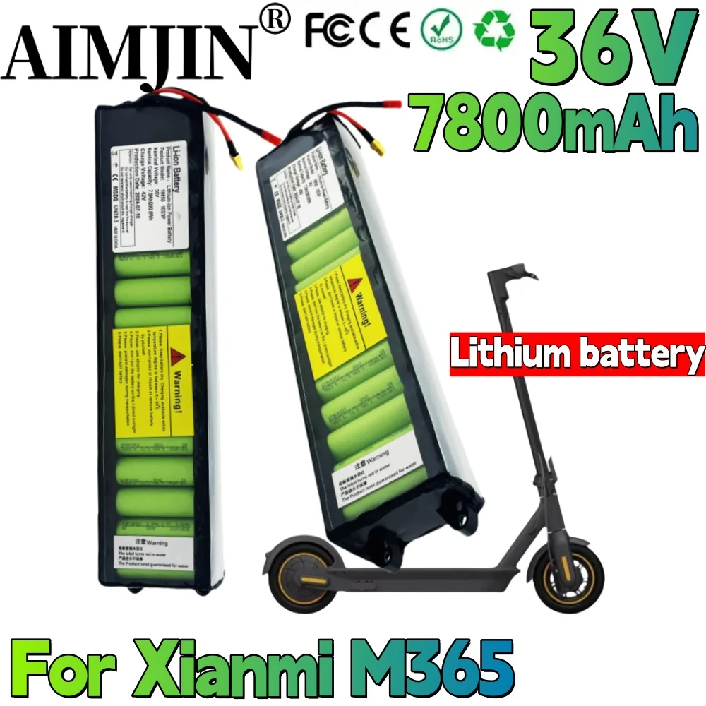 36V 7.8Ah 18650 Lithium-ion Battery Pack For Xiaomi M365 Professional Electric Scooter Foldable E-Scooter Replacement Battery