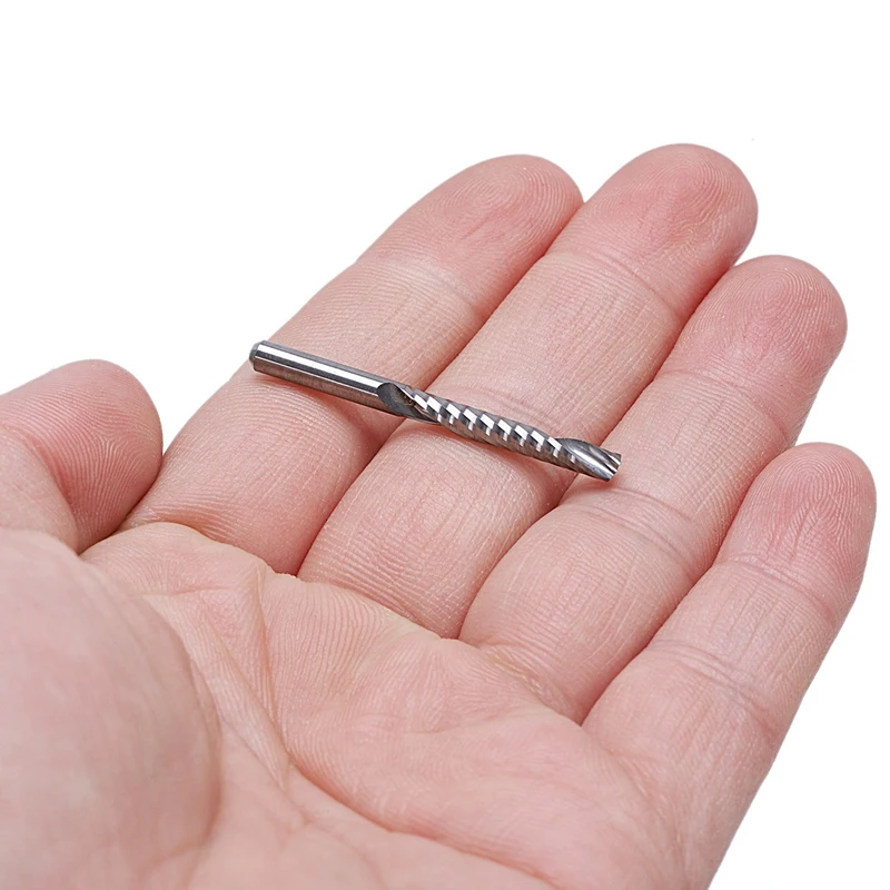 Imagem -02 - Única Flauta Espiral Carbide Milling Cutter Cnc Router Bits 3.175x22 mm 20 Pcs