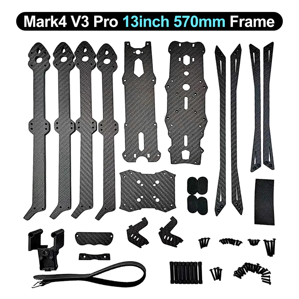 MARK4 FPV Carbon Fiber Frame V3 Pro Kit 13inch 570mm 15inch 680mm 8mm Arm Lightweight & Durable for FPV Freestyle Quadcopter