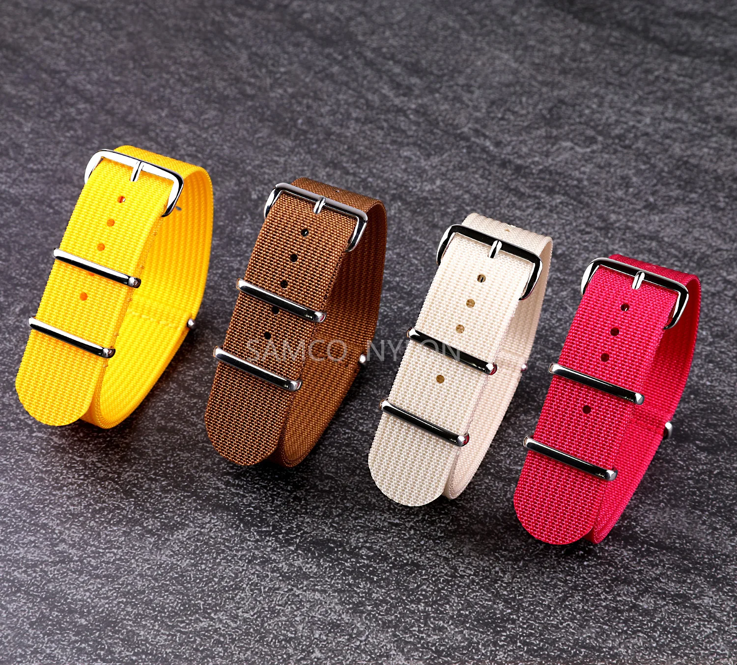 Geripptes Nylon-Uhrenarmband, 18 mm, 20 mm, 22 mm, bequeme Uhrenarmbänder, Schlaufe, militärisch, waschbar, für Herren-Uhrenarmbänder – Detail 6