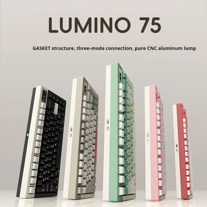 Luminkey Lumino75 Mechanical Keyboard Wireless Tri-mode CNC Aluminum Hot Swap RGB Gasket PBT 80Keys Custom Esports Keyboards