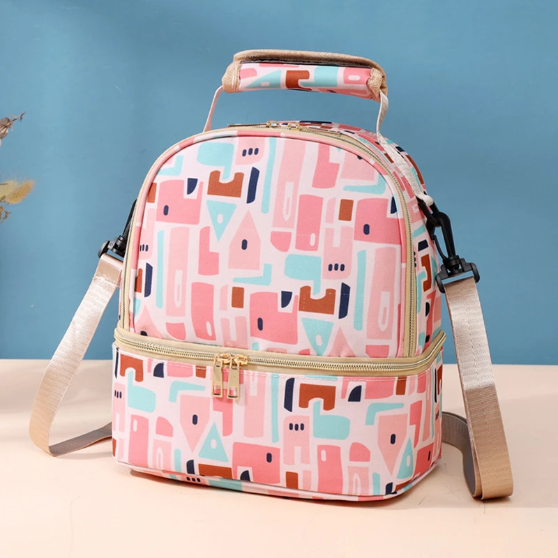 Isolierung Doppelschicht Baby Rucksack Reise Picknick Tragbare Lebensmittel Handtasche Mama Pflege Tasche Thermische Kühler Mittagessen Tasche für