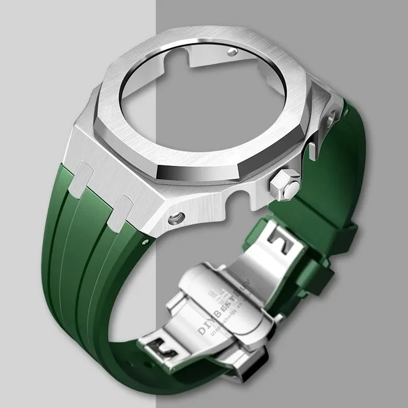 Neues Gen5 Casioak Edelstahlgehäuse für G-Shock GA2100 Mod Kits Modifikationskit Metallblende Gummiband für GA2110 GAB2100