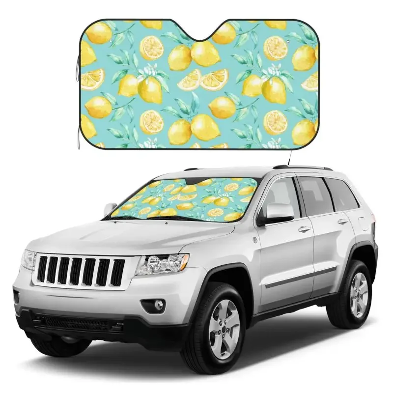

Lemon Car Windshield Sun Shade Universal Foldable Blocks Sun Visor Protector Keep Your Vehicle Cool Blocks UV Rays Fit Most Size