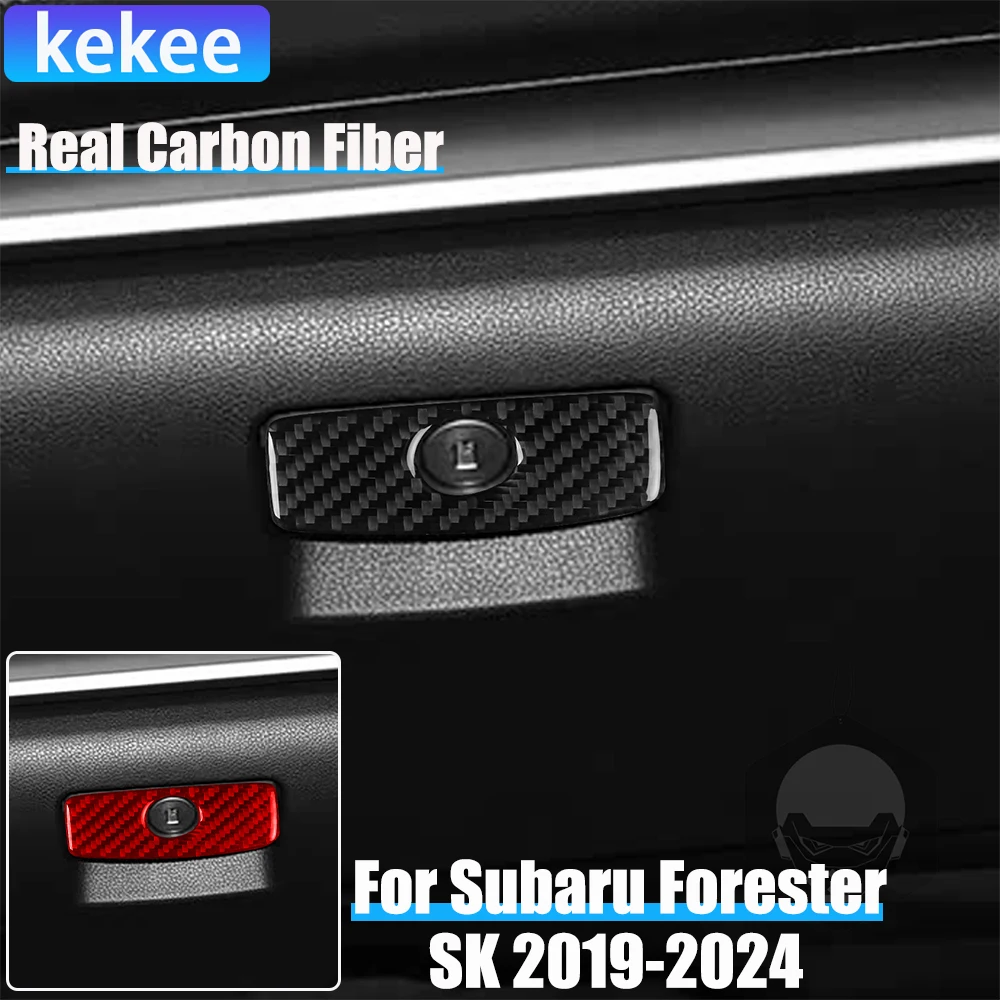 

Real Carbon Fiber Car Accessories Glove Storage Handle Cover Soft Sticker For Subaru Forester SK 2019 2020 2021 2022 2023 2024