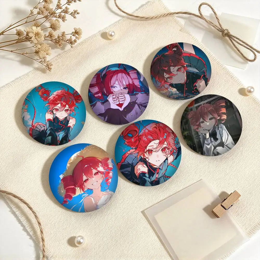 K-Kasane Teto Virtual Idol  25 32 44 58 75mm Badges Personalized Round Brooches Pins Accessory Gift