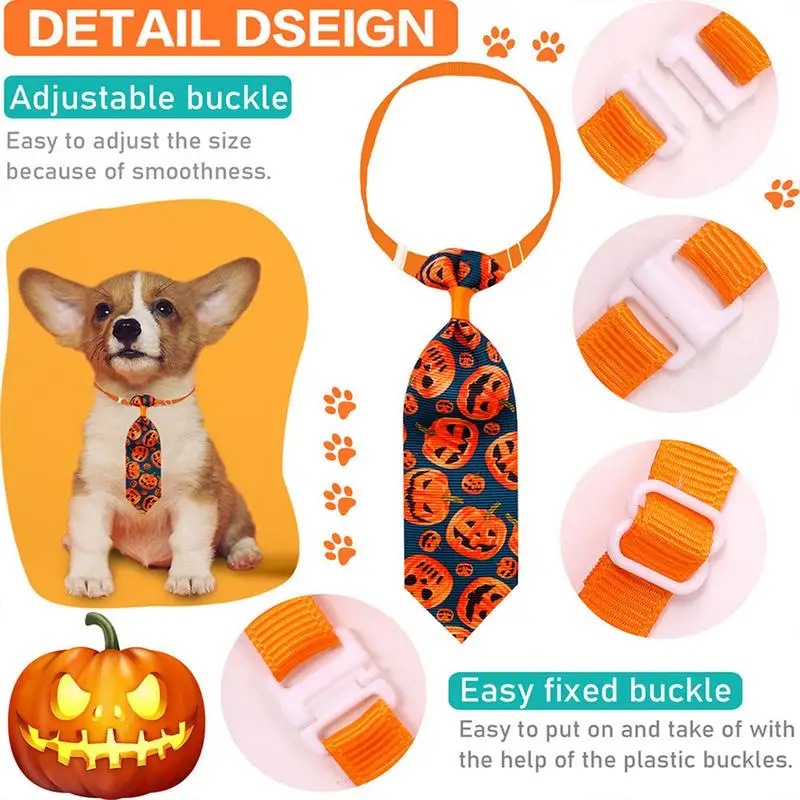 Halloween Pet Ties Pet Tie 11Pcs/Set Adjustable Dog Cat Bow Ties Small Medium Large Dogs Cats Fall Halloween Dog Neckties For