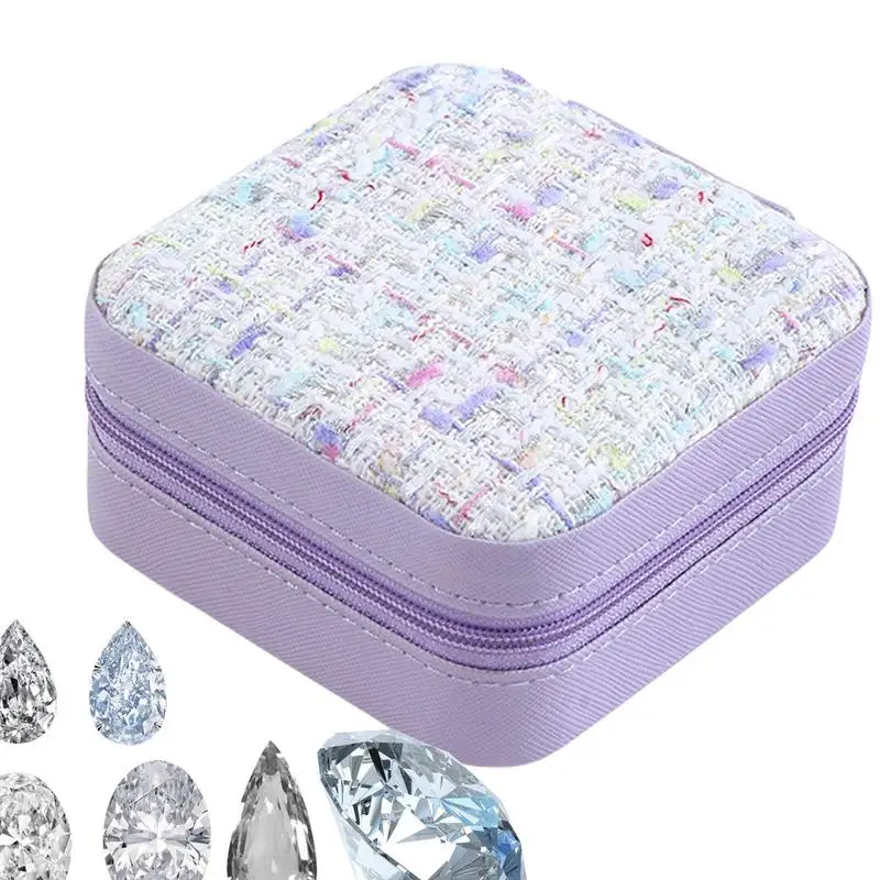 Portable Jewelry Box Organizer Display Travel Jewelry Case Boxes Jewelry Leather Storage Zipper Jewelers Box