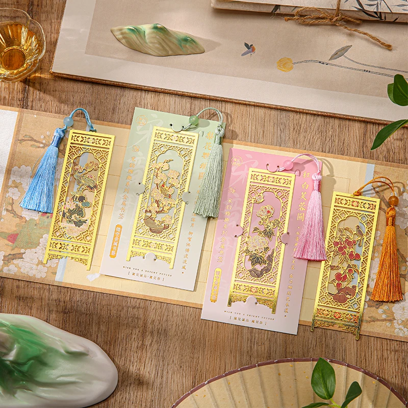 قطعة واحدة من الإشارات المرجعية المعدنية الرائعة ذات المظهر الزهري الرومانسي مناسبة لطلاب القراءة لعشاق اللوازم المكتبية المدرسية