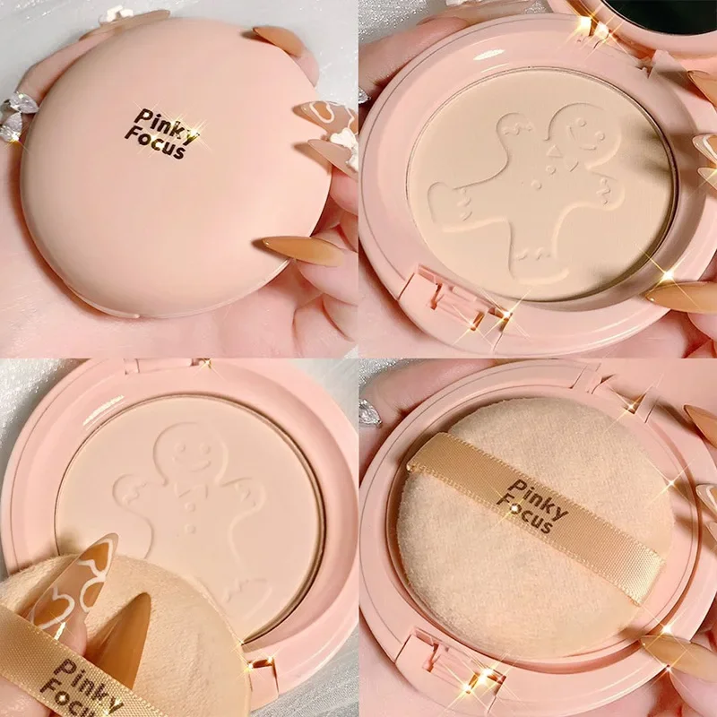 

Kawaii Christmas Ginger Bread Face Powder Korean Translucent Powder Makeup High Coverage Foundation Makeup Setting Powder