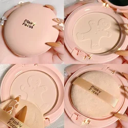 Kawaii Christmas Ginger Bread Face Powder Korean Translucent Powder Makeup High Coverage Foundation Makeup Setting Powder