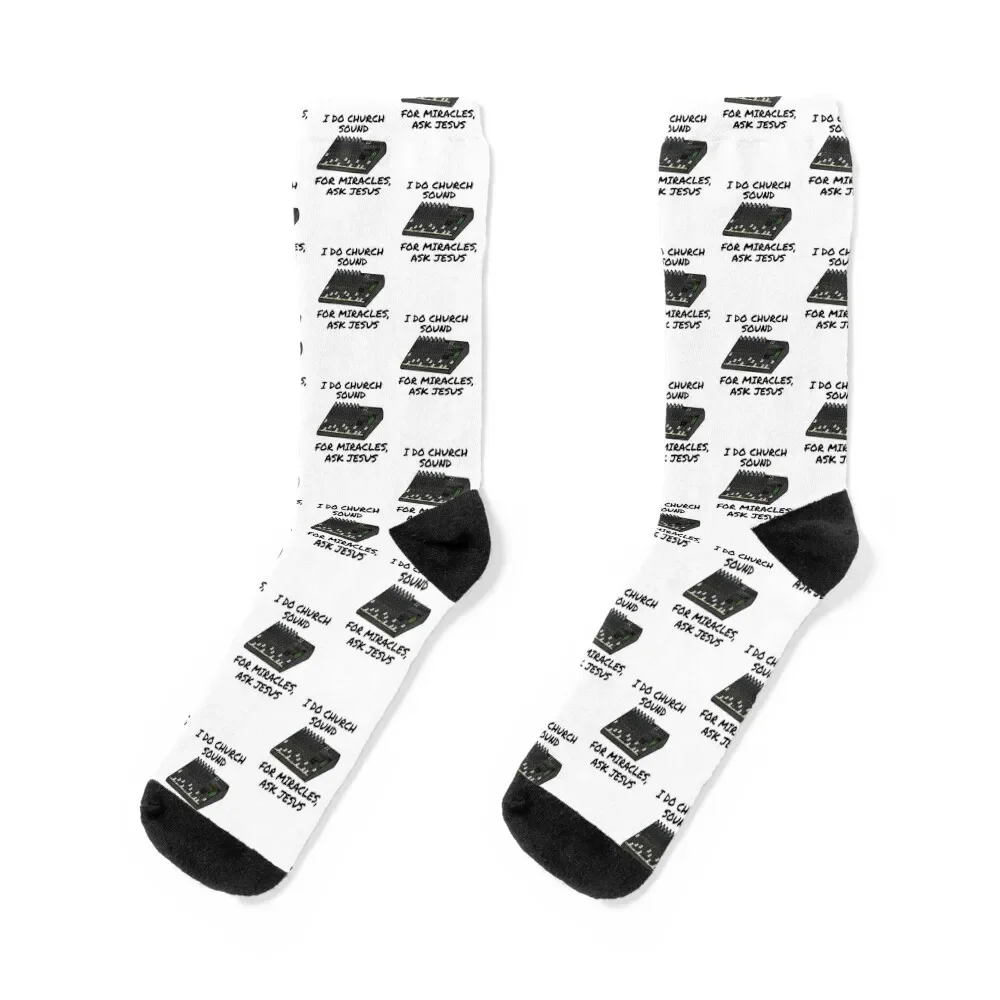 I Do Church Sound For Miracles Ask Jesus Socks Non-slip Climbing Luxury Woman Socks Men's