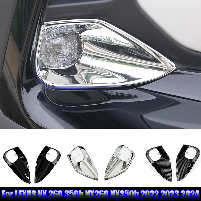 For LEXUS NX 260 350h NX260 NX350h 2022 2023 2024 Chrome Auto Front Fog Light Trim Foglight Lamp Decor Cover Trim Accessories