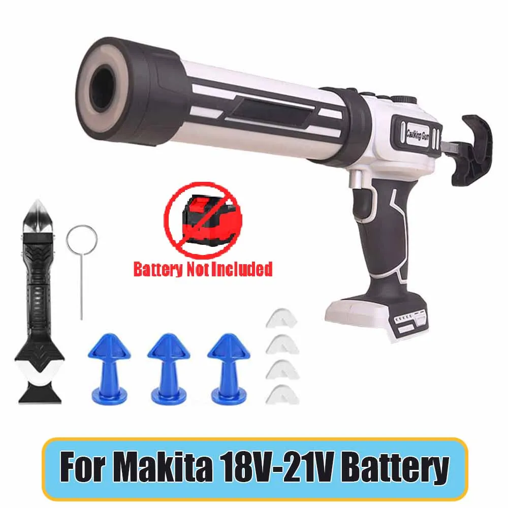 

Brushless Caulking Gun 10oz/300ml Cordless Electric Silicone Gun Stepless Speed Control for Makita 18V-21V Battery (No Battery)