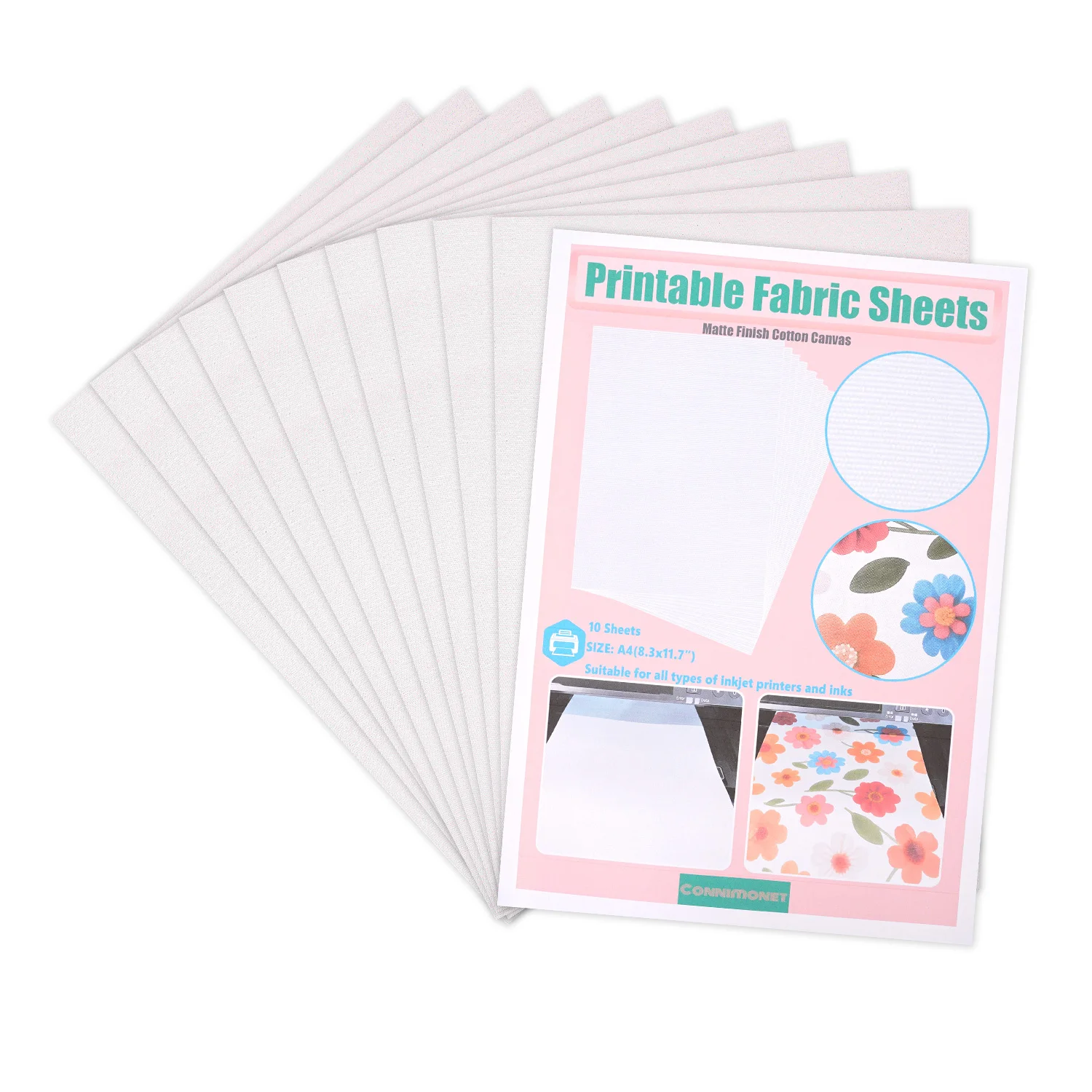 قماش قماش قطني أبيض قابل للطباعة بحجم A4 للطابعة النافثة للحبر - قماش فارغ لطباعة الصور