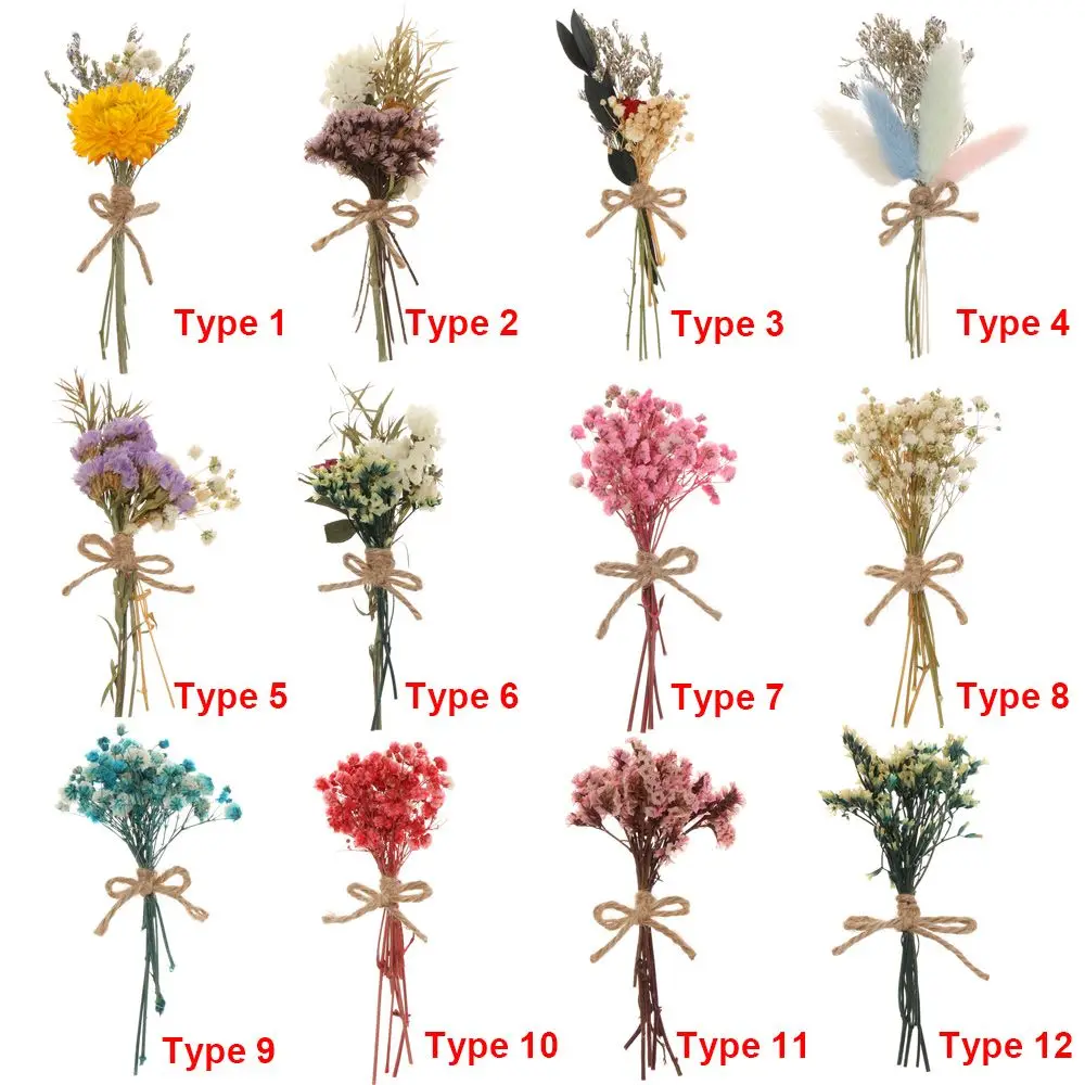 Decorative Natural Material Wedding Decor Photo Props Natural Dried Bouquets Mini Real Flower Plant Stems Gypsophila