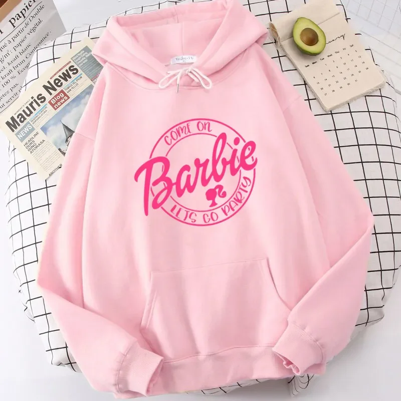 Barbie Girls Hoody Women Fashion Print Let\'s go party Streetwear Hoodies Sweatshirt Women\'s Trendy Pullover Hoodie Clothing