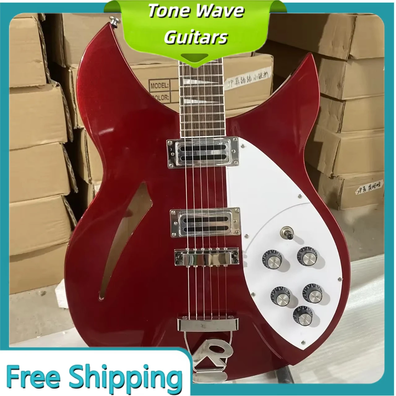 

Rickenbacker 330 Electric Guitar Red Mahogany Body White protective board Rosewood Fingerboard HH Pickups Tremolo Bridge Rock