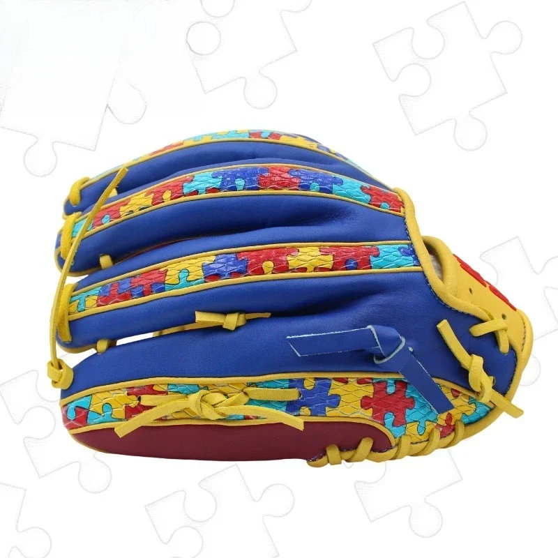 All-Cowhide Hard Baseball Gloves Adult Professional Outfield Fielding Puzzle Printing Softball Universal