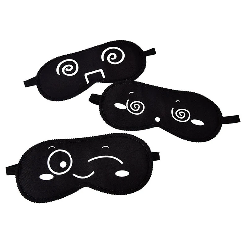 1pc Cartoon Sleep Eye Mask Cute Black Eye Cover Sleeping Mask Eye Shade Band Blindfolds Sleep Aids Travel Rest Eyepatch