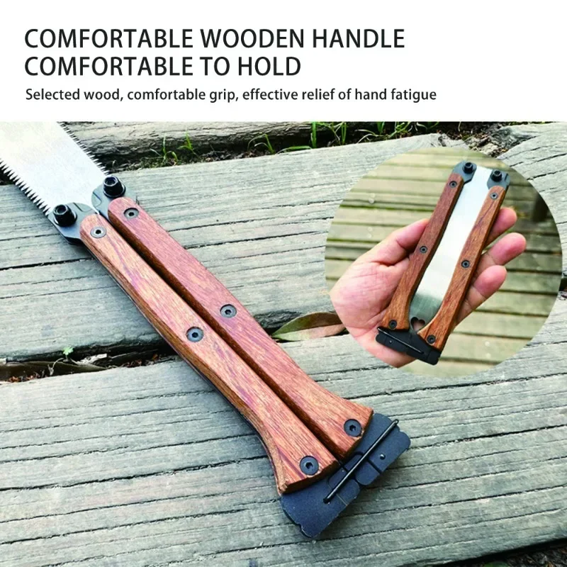 New Folding Small Hand Saw Double-edged Pull Saw SK5 Steel Wood Saw Suitable for Woodworking Camping Household DIY Hand Tools