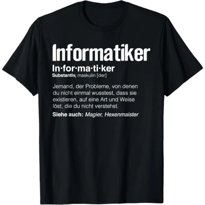 Funny Computer Scientist Definition German Vintage Men's T Shirt Women Cotton Tee Oversize Summer Spring Novelty Gifts Loose Top