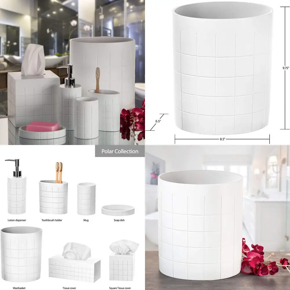 

Compact 6L White Bathroom Trash Bin - Ideal for Small Spaces in Powder Room, Bedroom, Living Room