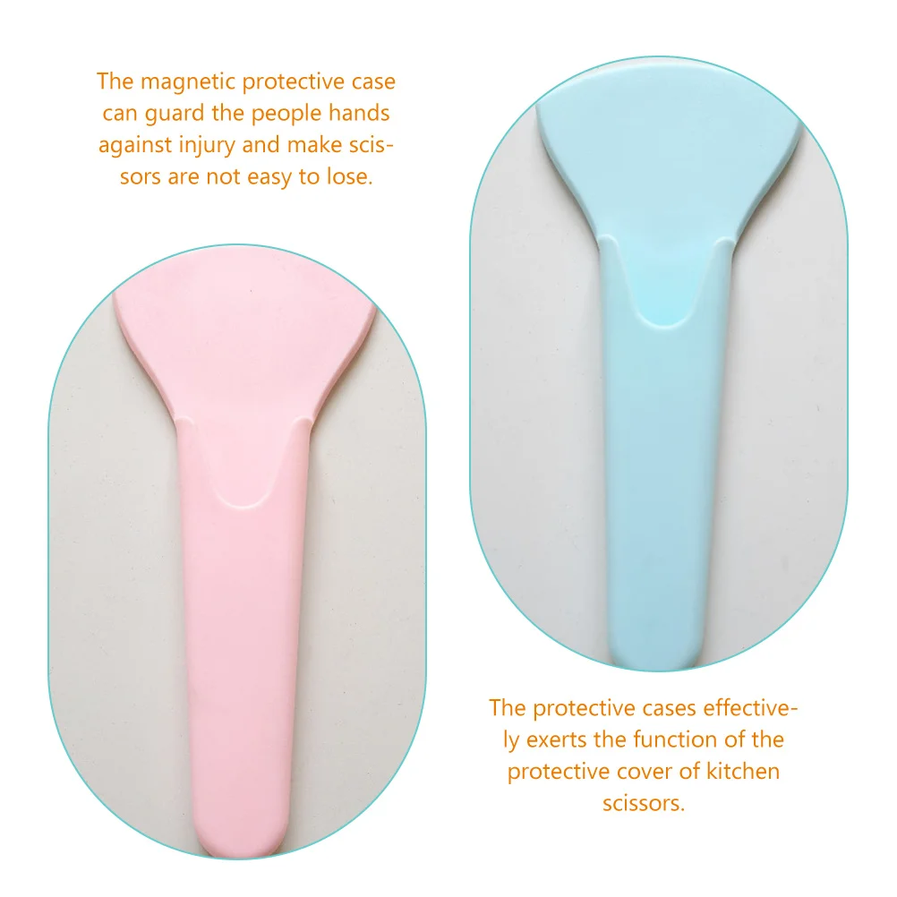 

6pcs Magnetic Scissors Protective Cover For Kitchen Shears Scissor Protectors Smooth Pp Material Fridge Metal Holder Easy