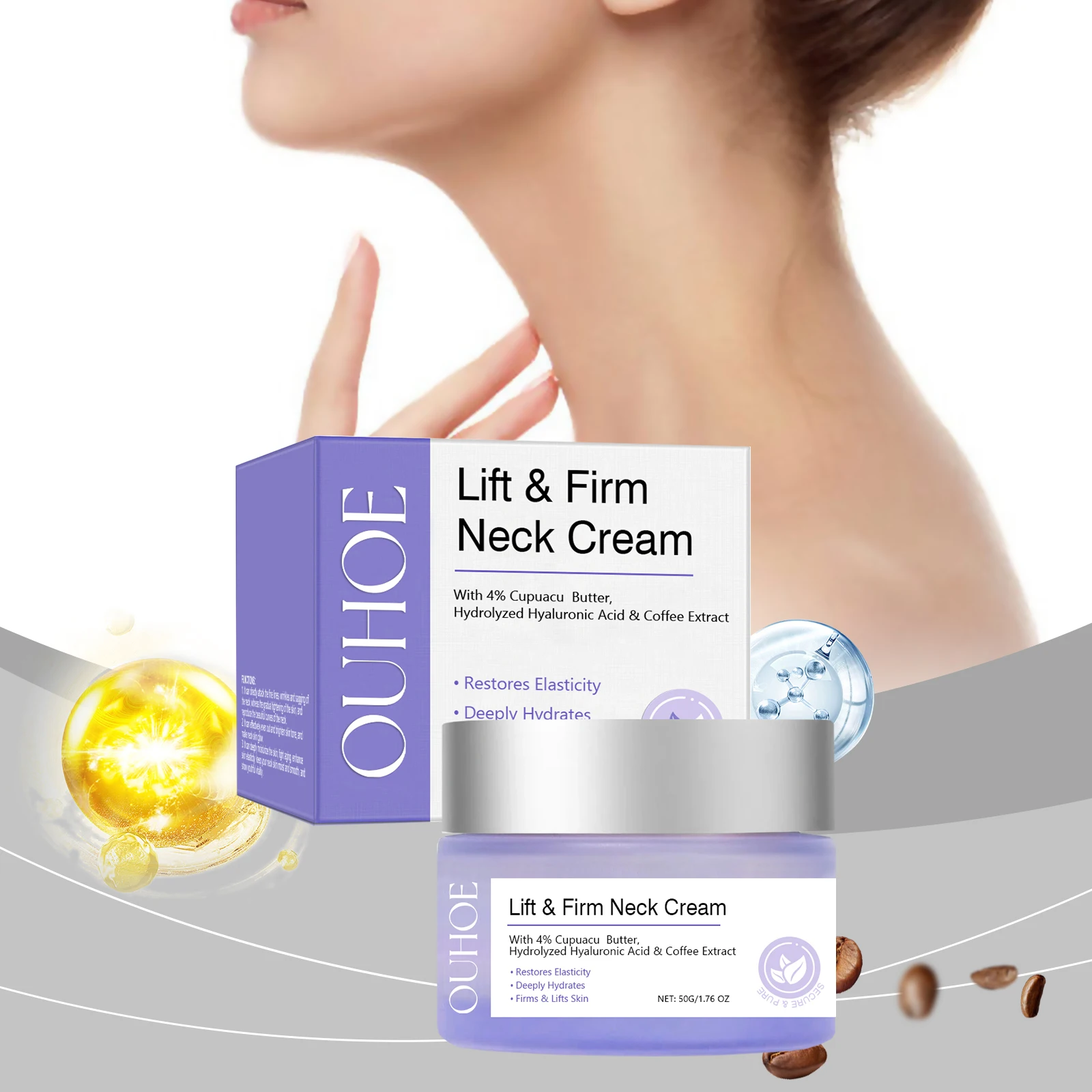 Tighten Lift Neck Cream Firming Reduce Fine Lines Brightening Nourish Smoothing Lasting Moisturize Neck Rejuvenation Care Lotion