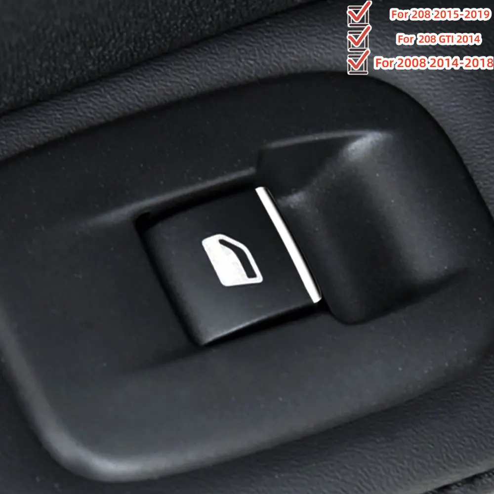 Car Window Lift Switch Button Sticker Sequins for Peugeot 208 301 508 307 407 607 408 2008 3008 5008 Citroen C4 C5 Accessories