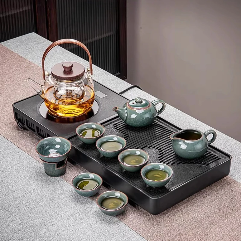 

Rectangle Hospitality Tea Tray Ceremony Chinese Serving Kung Fu Vintage Tea Tray Living Room Luxury Bandejas Home Decorationgs