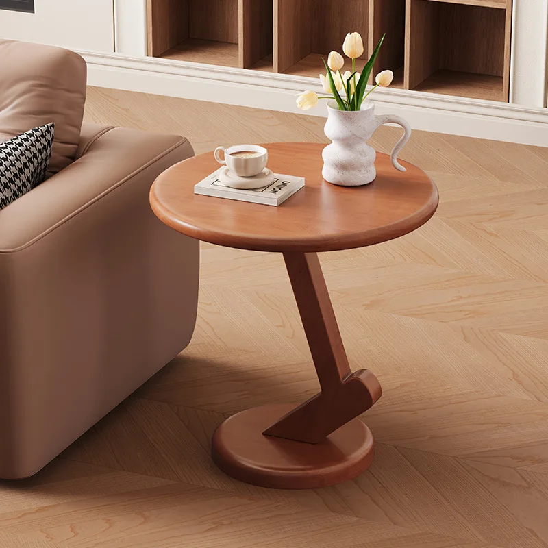

Modern simple living room solid wood tea table small apartment side few balcony coffee table bedside shelf