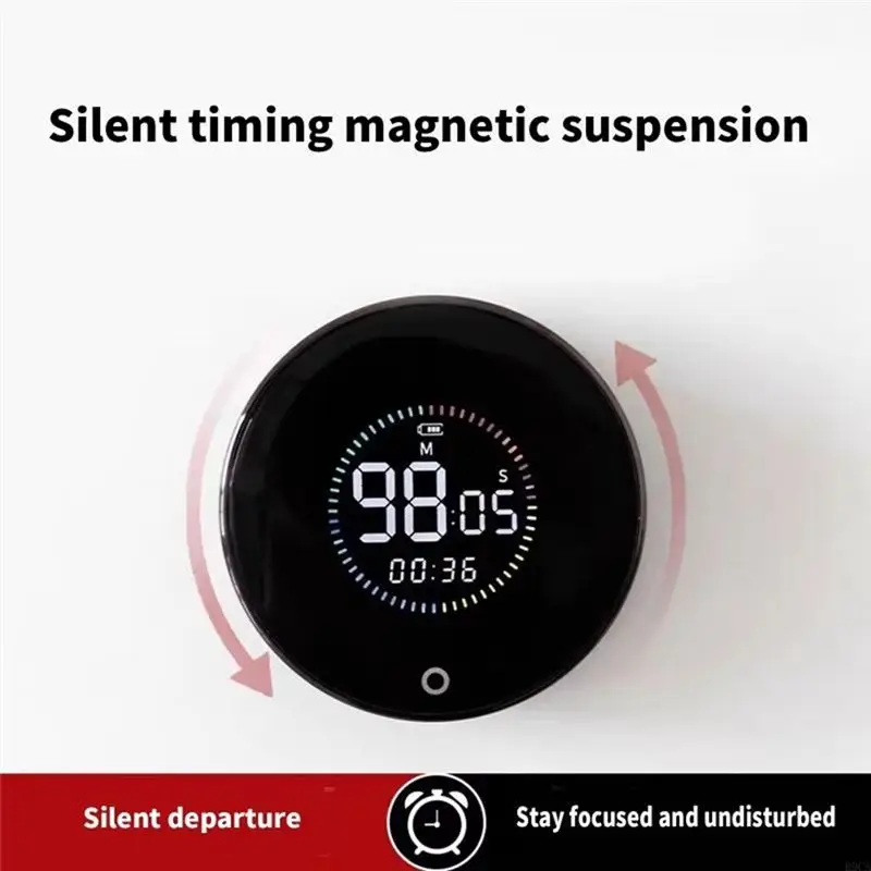 BHBD-Magnetic Color Screen LED Timer - Silent, Rechargeable Multifunctional Tool For Kitchen, Beauty, And Exercise Time Reminder
