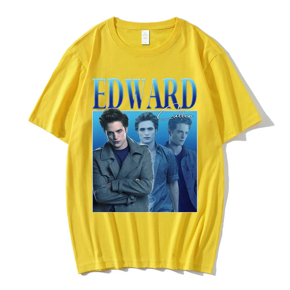 Edward Cullen Hold on Tight Twilight Saga Robert Pattinson T-shirts Summer Men Cotton Oversized Tee Shirt Unisex Tops Streetwear