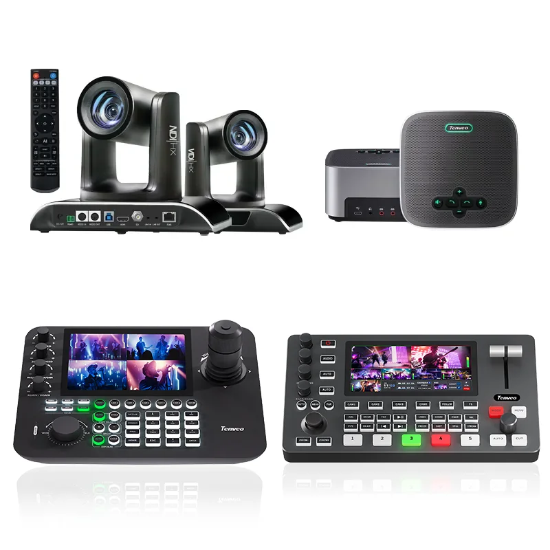 Tenveo VHD620A 20X AI PTZ Camera +M6B USB Wireless Bluetooth Microphone +KB300PRO Keyboard Or PC500 Video Mixer Switcher