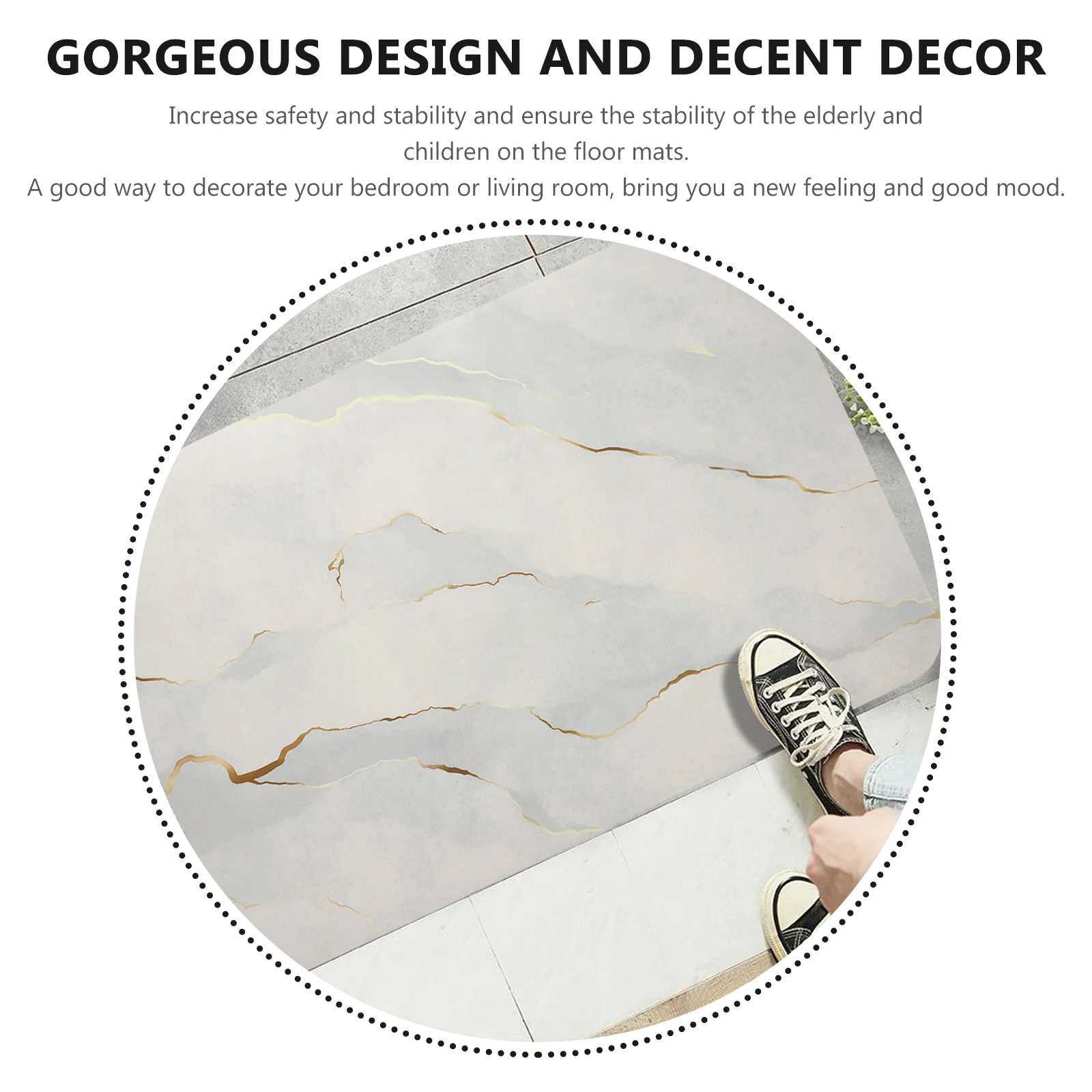 

Non-Slip Diatom Mud Bathroom Floor Mat -Drying Absorbent Door Mat Household Decorative Carpet Bathroom Floor Mats