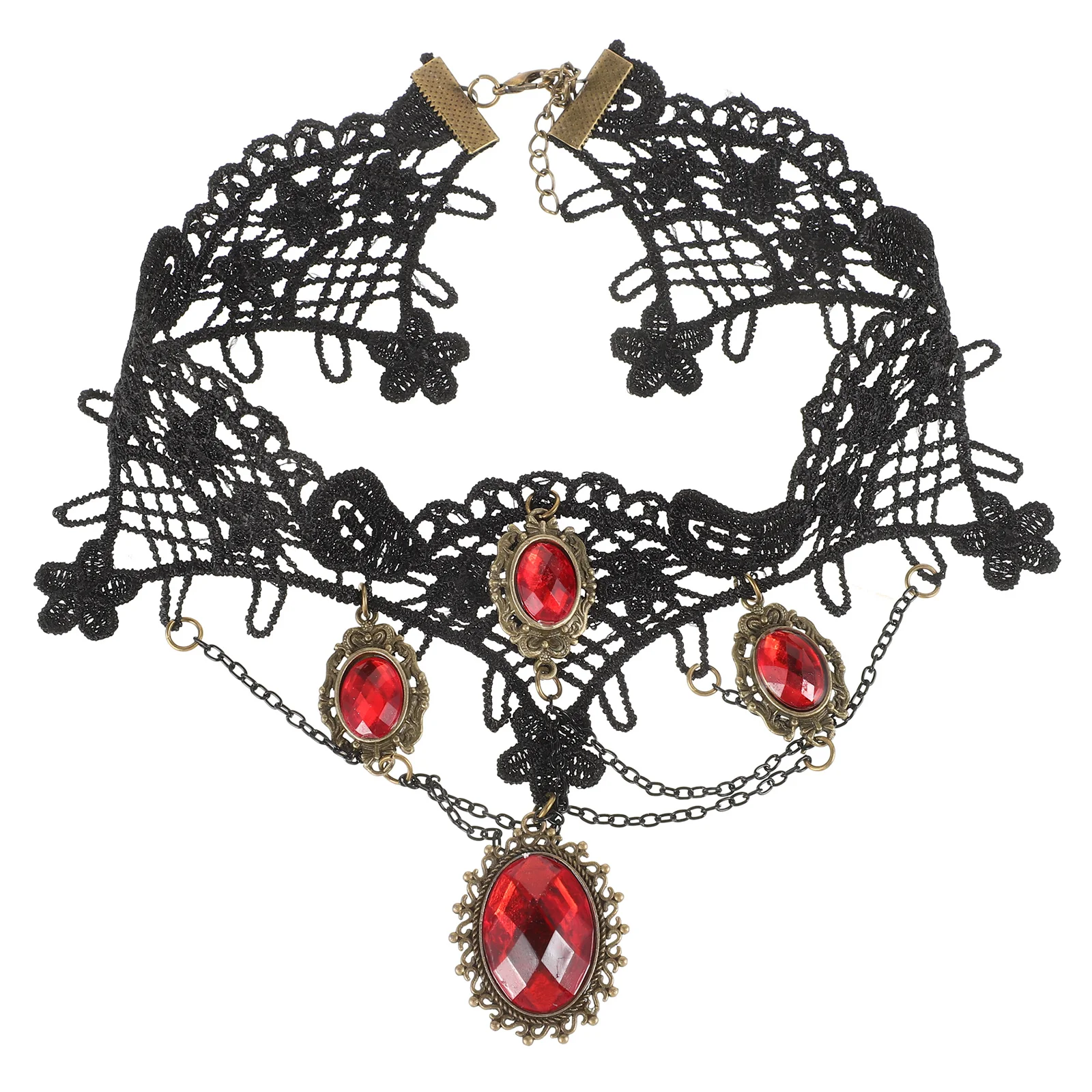 Gargantilha gótica de renda com strass, vintage, dia das bruxas, cosplay, festival, festa, colar para mulheres, gargantilha punk