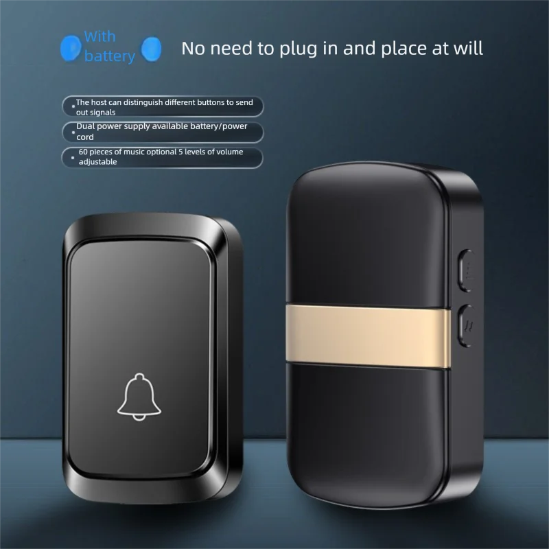 

Doorbell Wireless Home Plug-In-Free One-To-One Ultra-Long-Distance Smart Electronic Elderly Pager Waterproof Battery Model