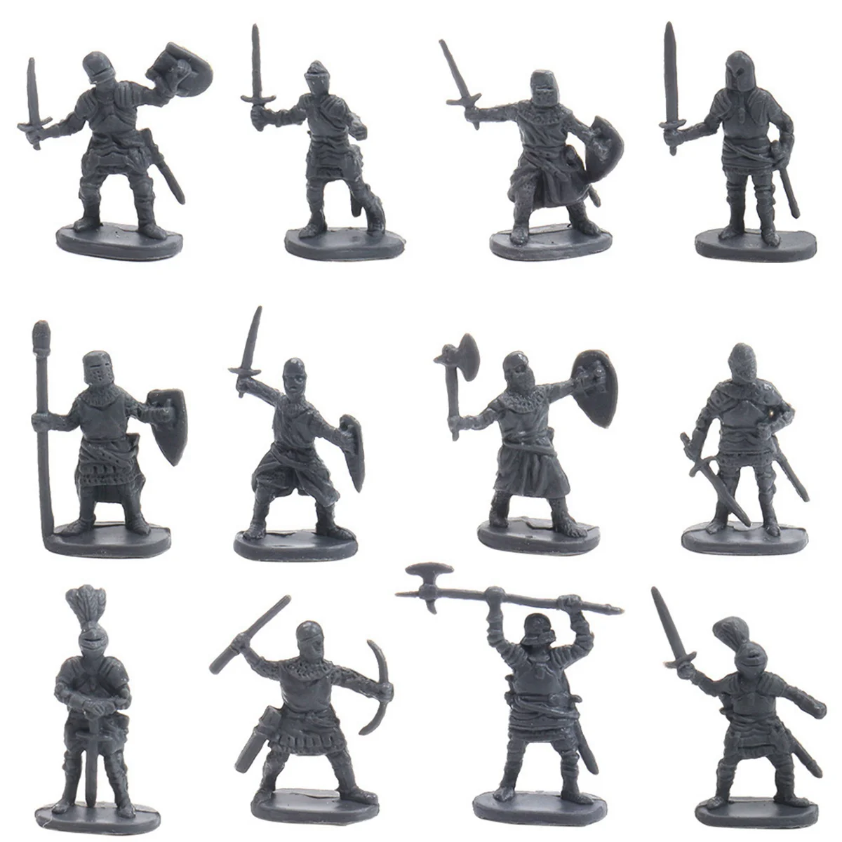 1:72 1000/Set Plastic Ancient Figures Toy Soldiers Men Swordsman Action Figure DIY War Scene Toys Grey