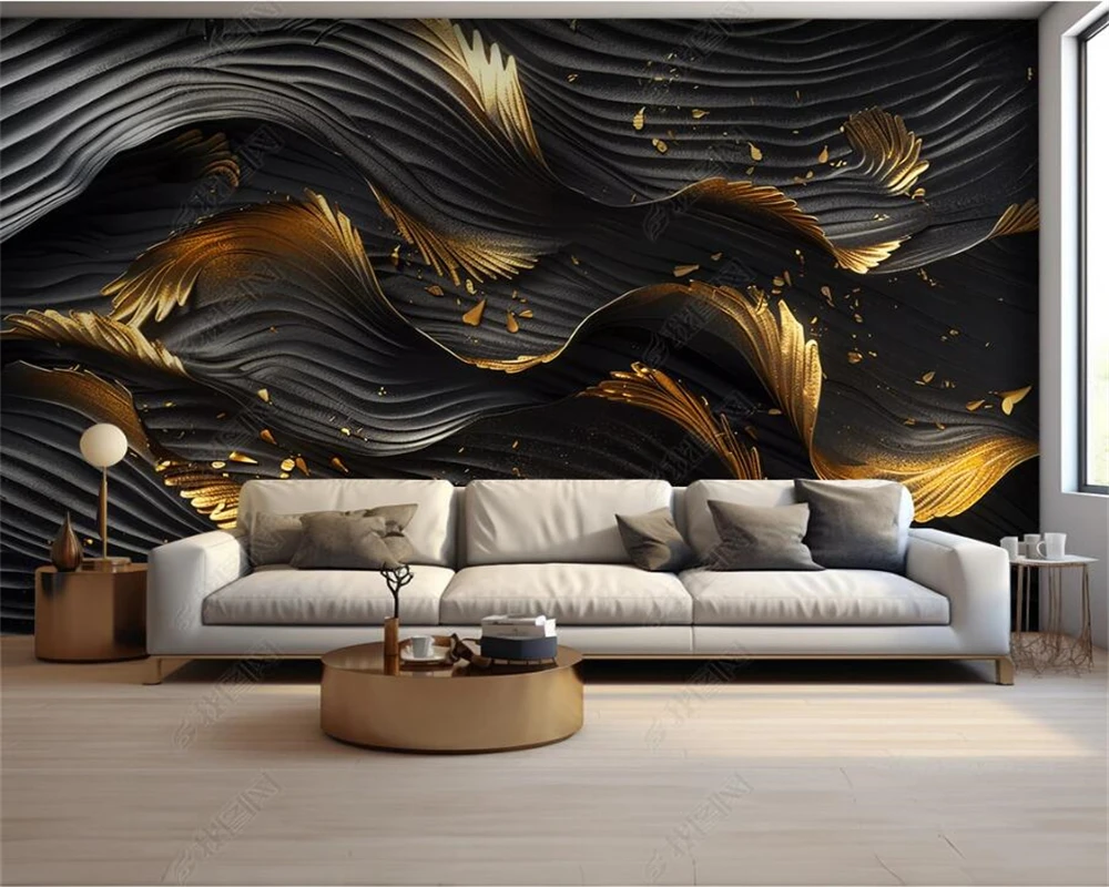 beibehang Customized modern latest abstract three-dimensional European style flowers Nordic sofa background wallpaper