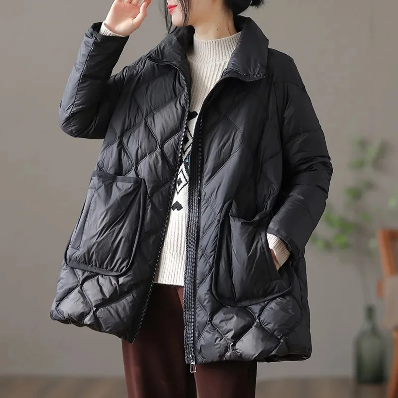 2023 Winter neue koreanische Frauen warme Jacke Parkas Daunen Baumwoll mantel Stehkragen Parka verdicken lässige weibliche Outwear Mantel