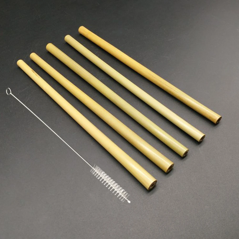 

20 Bamboo Straws 2 Brushes Reusable Biodegradable Eco Set Straw Alternative Reducing Waste