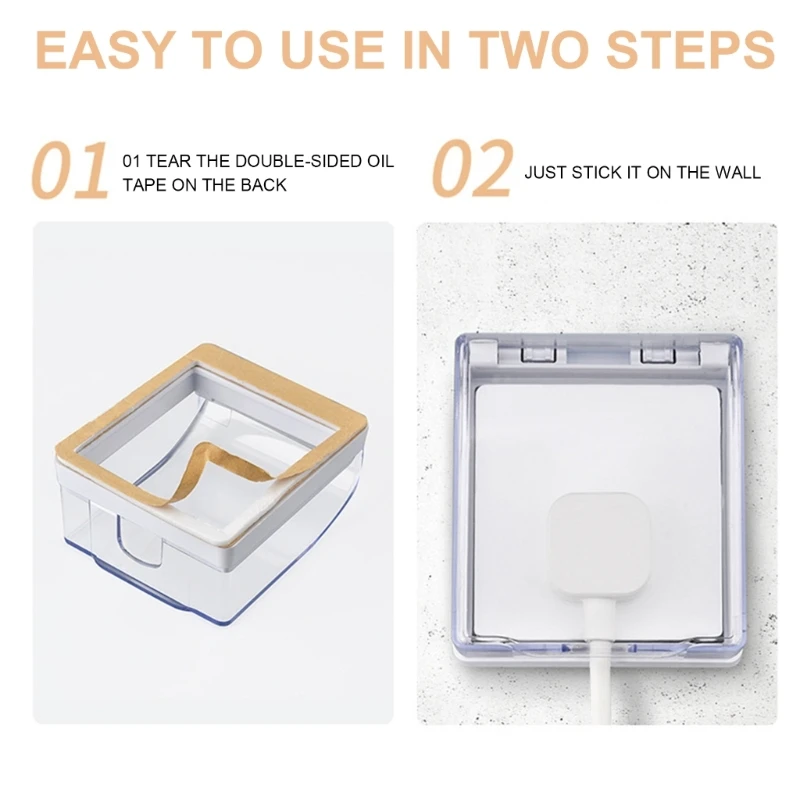 Adhesive 86 Type Socket Cover Wall Outlet Protectors for Child Safety White