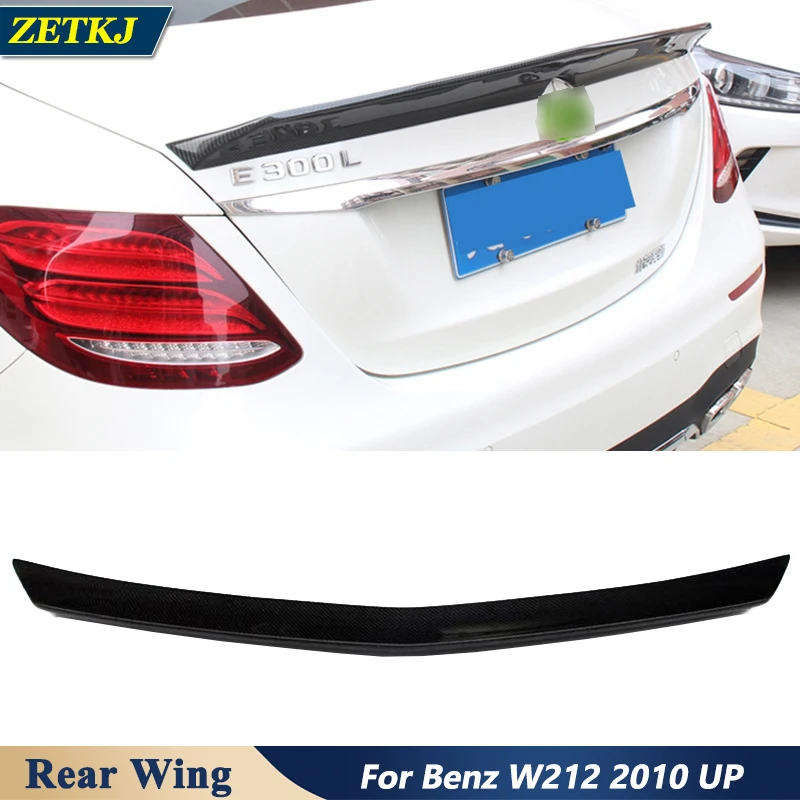 Modify to V Style Real Carbon Fiber & FRP Rear Wing Trunk Spoiler For BENZ E Class W212 E180 E200 E300 2010+ Exterior Decoration