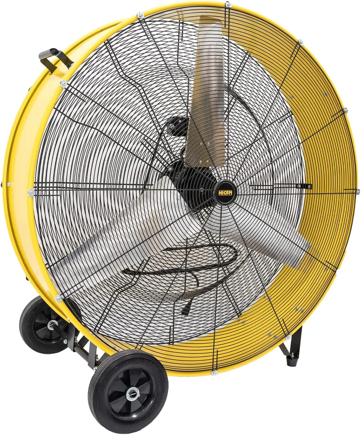 42 inch Industrial Drum Fan, 4/5HP Powerful Motor, Heavy Duty Barrel Structure, 8 inch Wheels, Move Much Air for Wareh