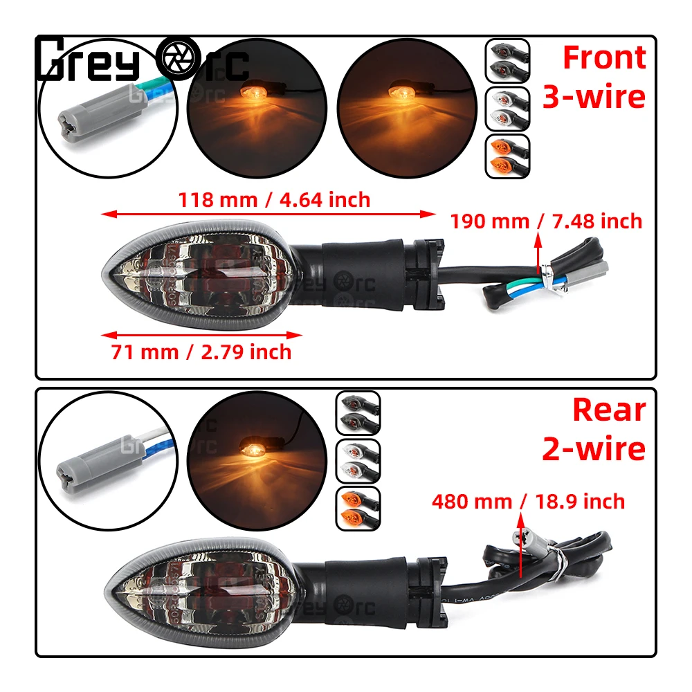 

2Pcs Lamp Motorcycle Front & Rear Turn Signal Blinker Light Bulb For Yamaha MT-01 MT07 MT09 XSR900 XSR700 YZF-R3 YZF-R25