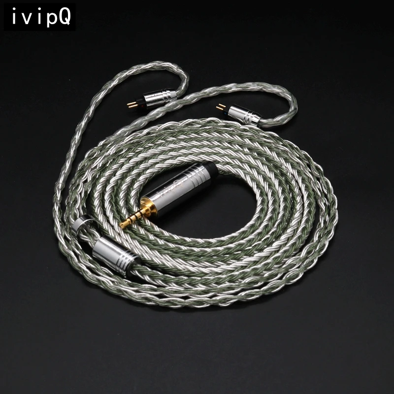 

ivipQ -511 16 Core Silver Plated Earphone Upgrade Cable,With QDC/MMCX/2PIN/TFZ/3.5/4.4/ For F1 MK4 Tangzu Letshuoer S12 PRO