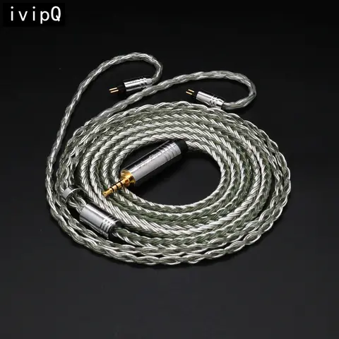 IvipQ -511 16 Core Silver Plated Earphone Upgrade Cable, With QDC/MMCX/2PIN/TFZ/3.5/4.4/ For F1 MK4 Tangzu Letshuoer S12 PRO
